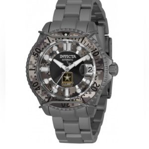 INVICTA 31858 38mm Grand Diver Army Auto Stainless Steel Bracelet Watch-Gunmetal